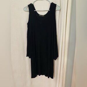 Black Long Sleeve Dress with Shoulder Cutouts